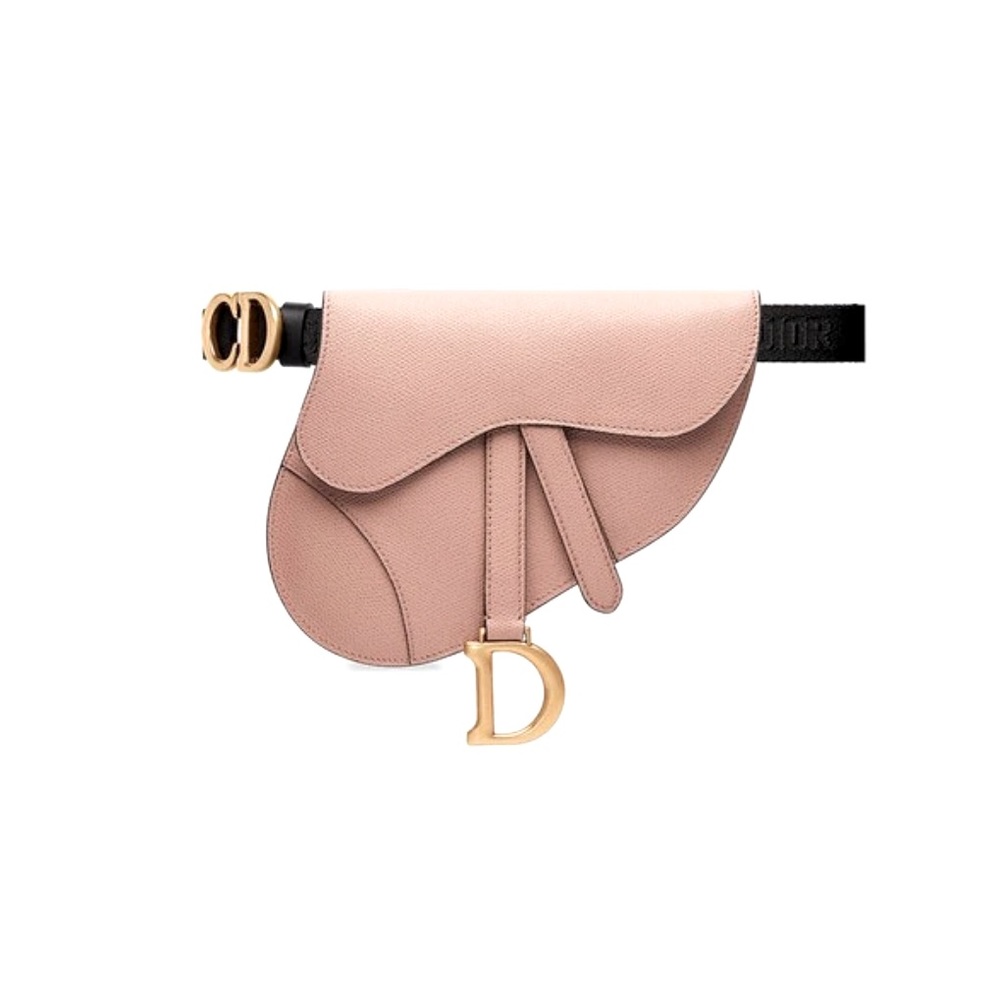 DIOR SADDLE BELT BAG BLUSH GOLD TONE